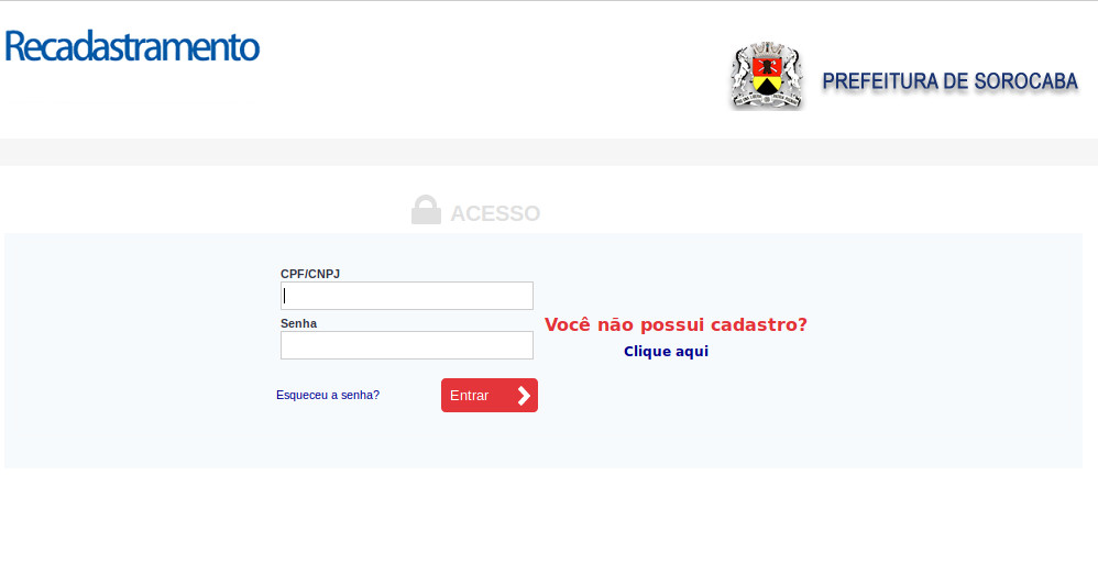 Portal de Recadastramento